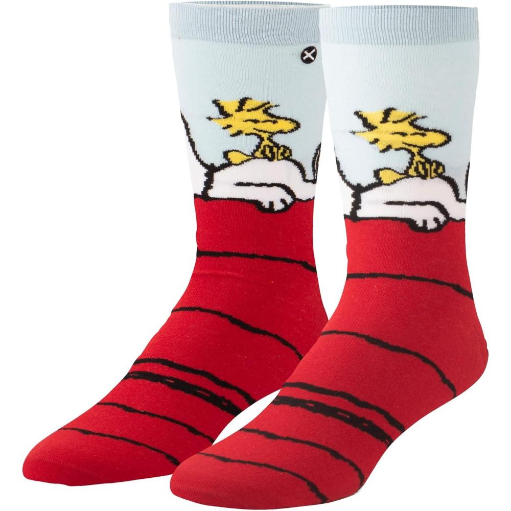 image:imageOdd Sox  Peanuts Charlie Brown Socks for Men  Fun Comic Strip Character Print Crew Socks  Assorted DesignsWoodstock