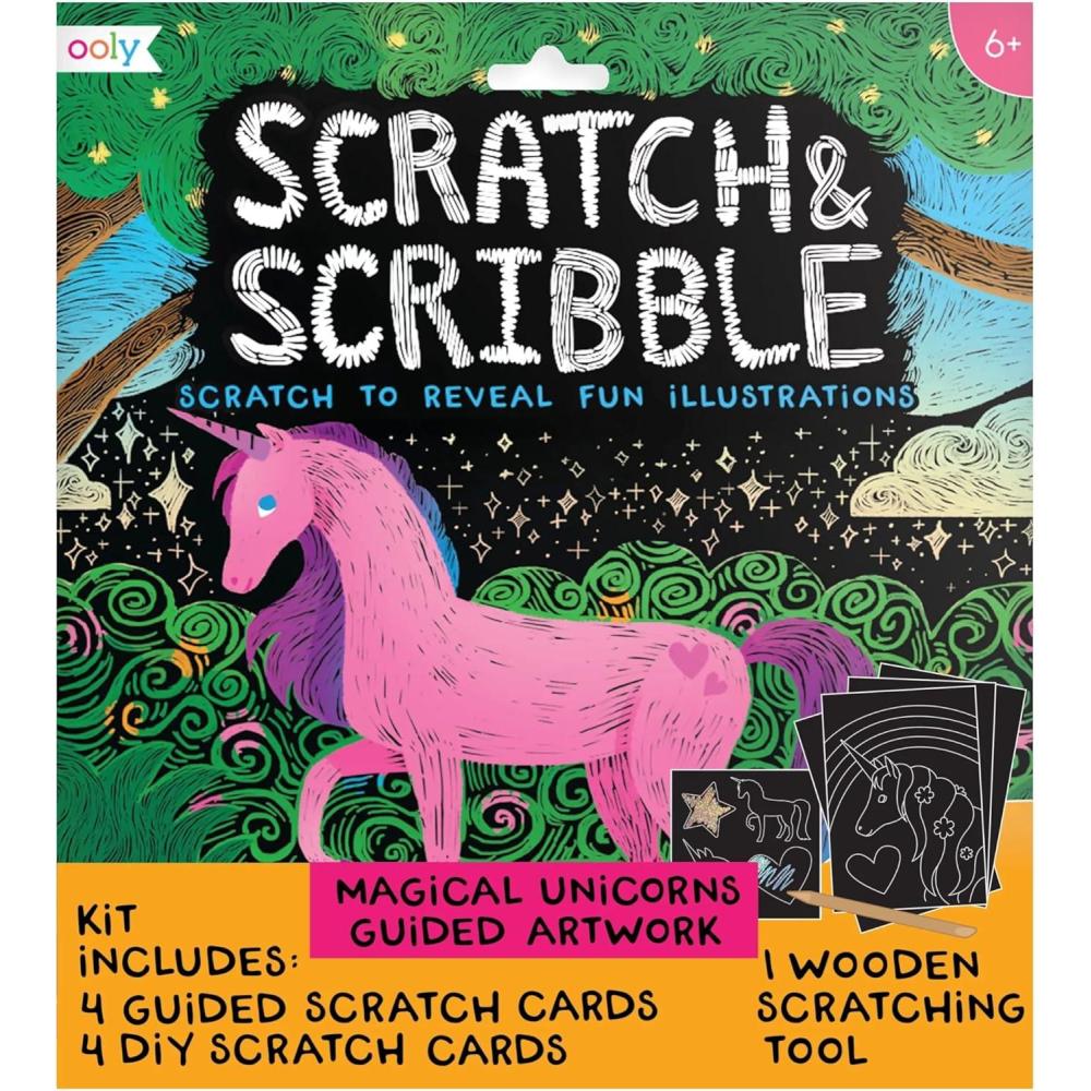 image:imageOoly X Peanuts Scratch Art Kit  12 Cards Featuring Snoopy Woodstock and The Gang Scratch Art Set Gifts for Kids TravelFriendly Craft Kit Scratching Tool IncludedUnicorns