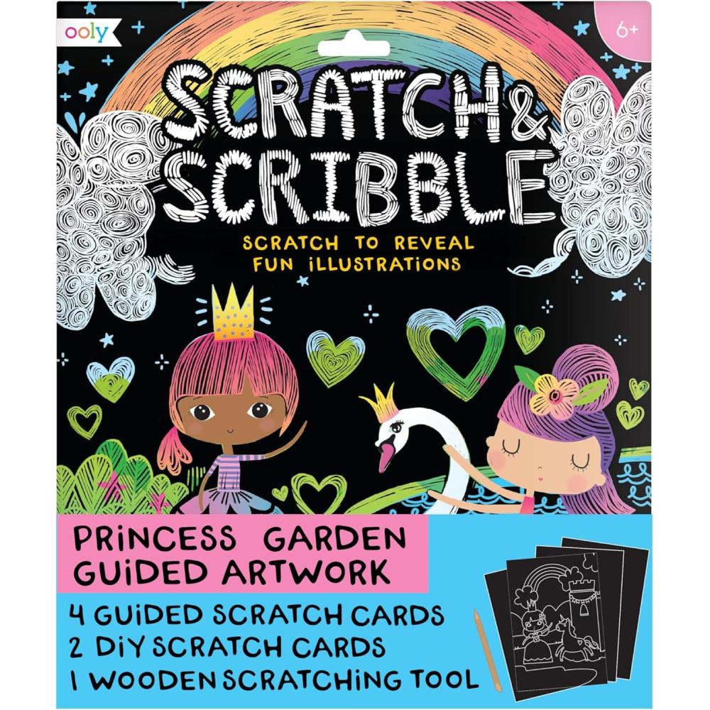 image:imageOoly X Peanuts Scratch Art Kit  12 Cards Featuring Snoopy Woodstock and The Gang Scratch Art Set Gifts for Kids TravelFriendly Craft Kit Scratching Tool IncludedPrincess Garden