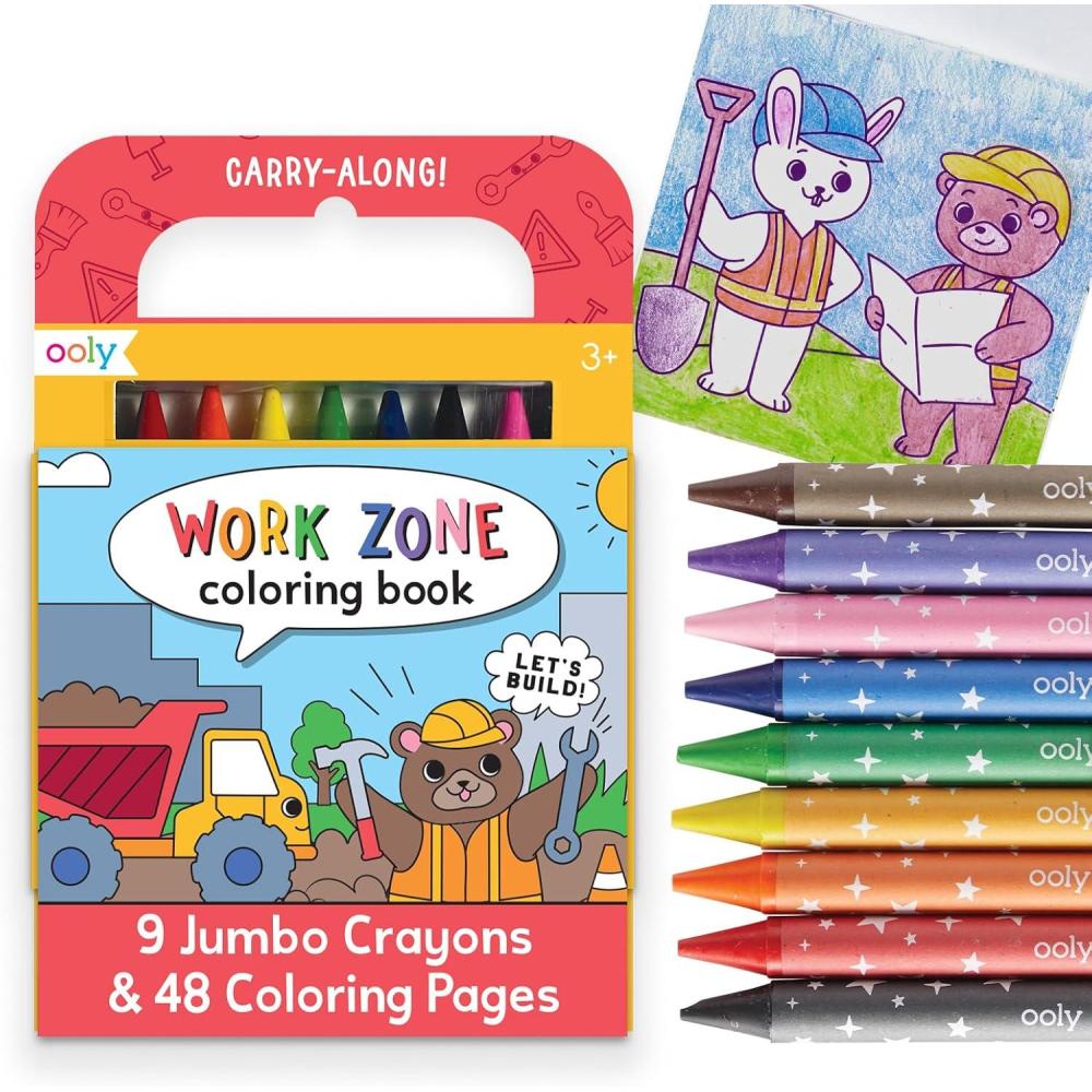 image:imageOoly x Peanuts Travel Art Kit with 9 Jumbo Crayons amp 48 Themed Coloring Pages amp Case for Easy Traveling Art Creation Perfect Airplane amp Road Trip Activities for KidsWork Zone