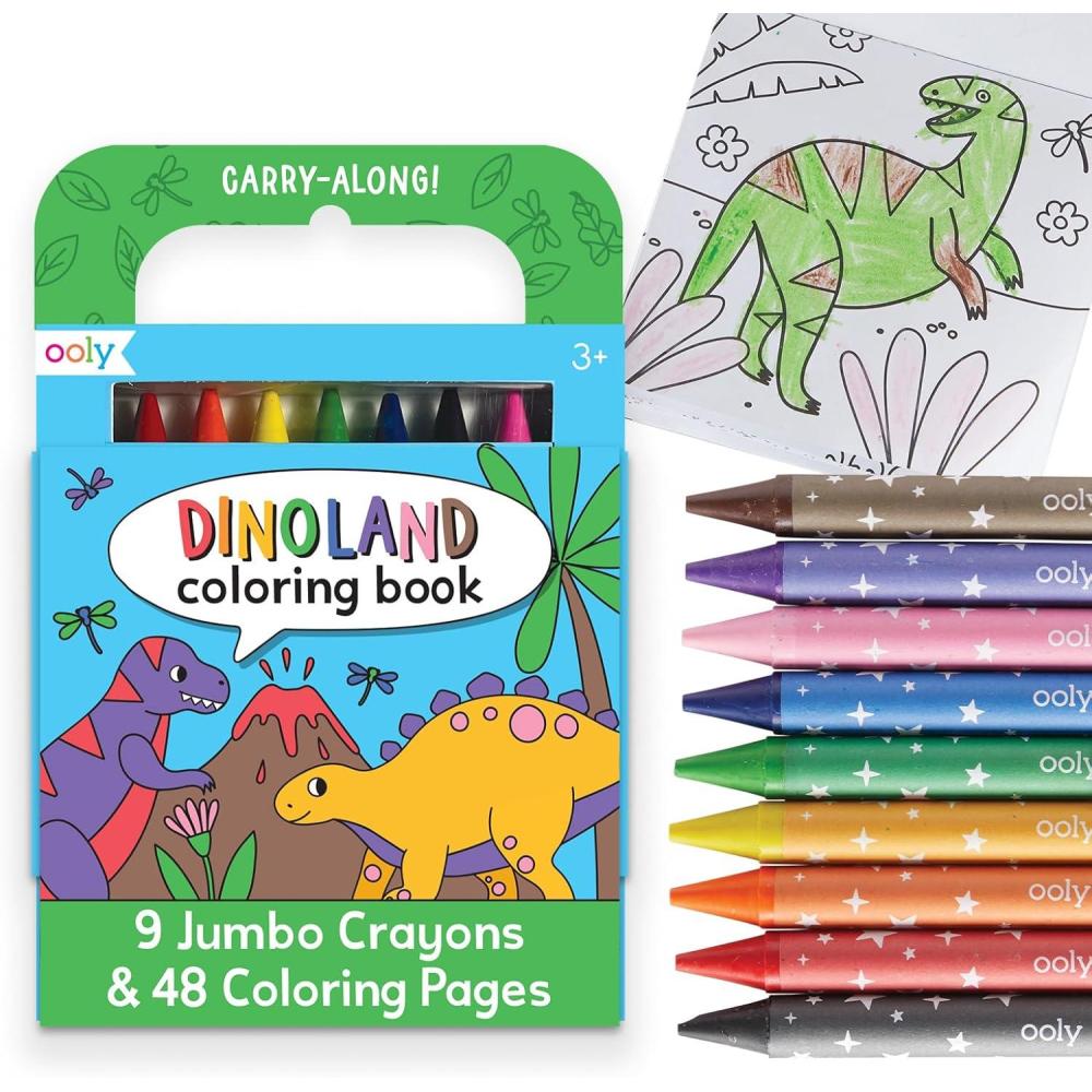 image:imageOoly x Peanuts Travel Art Kit with 9 Jumbo Crayons amp 48 Themed Coloring Pages amp Case for Easy Traveling Art Creation Perfect Airplane amp Road Trip Activities for KidsDinoland
