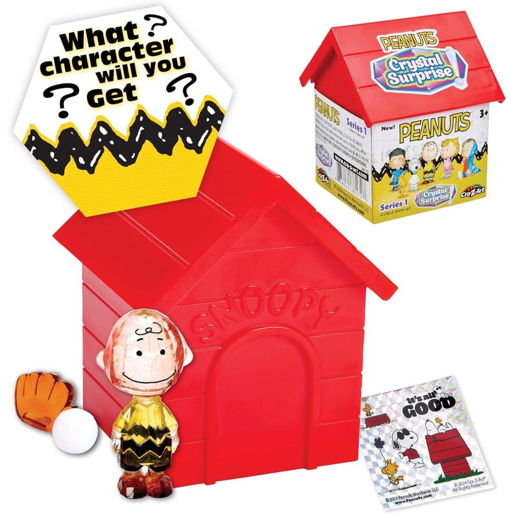 image:imagePeanuts Crystal Surprise Mini Plastic CrystalLike Figures and Snoopy House Collectible Blind Bag Inspired Kids Toys for Ages 3 and Up by CRAZArt