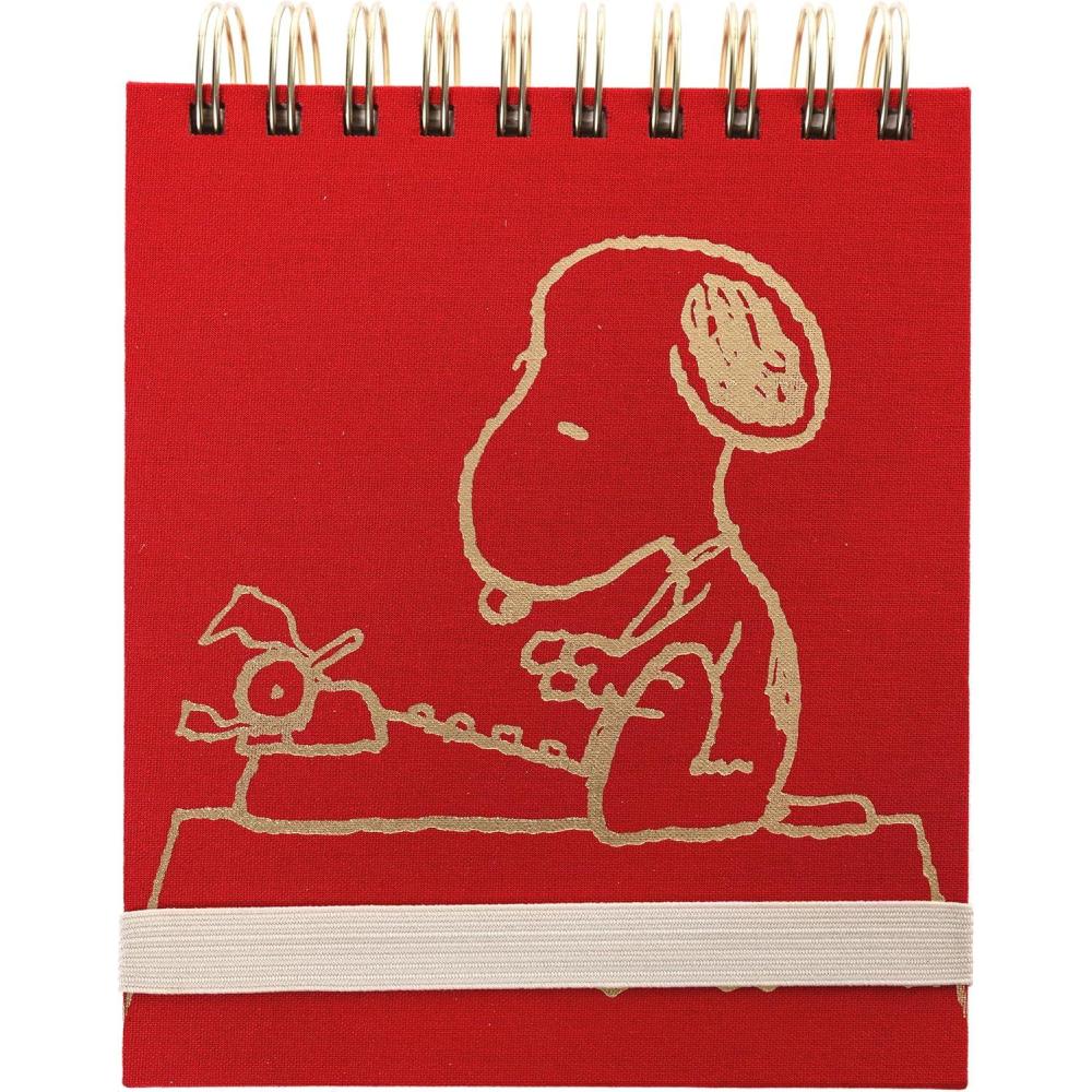 image:imagePeanuts Jotter by Graphique Luxe Collection FabricWrapped Hardcover Spiral Notebook Gold Foil Embossing 125 PagesJotter