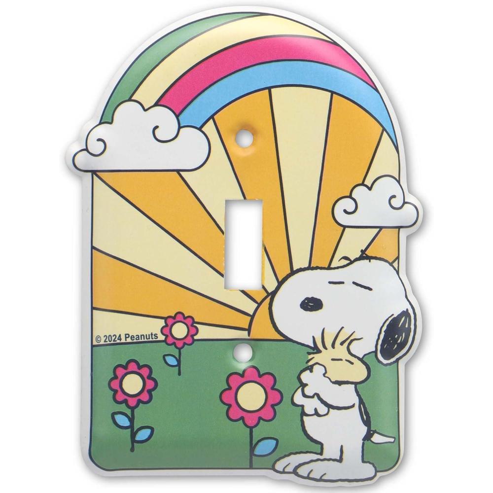 image:imagePeanuts Snoopy Rainbow Metal Light Switch Plate  Snoopy Switch Plate Decoration for HomeYellow