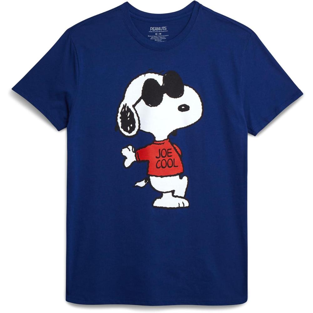 image:imagePeanuts Snoopy Womens and Mens Graphic TShirts  Snoopy All Over Print Crewneck Short Sleeve Unisex Tshirts for AdultsSnoopy Navy