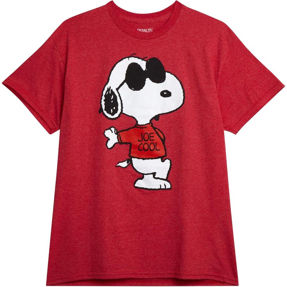 image:imagePeanuts Snoopy Womens and Mens Graphic TShirts  Snoopy All Over Print Crewneck Short Sleeve Unisex Tshirts for AdultsSnoopy Red