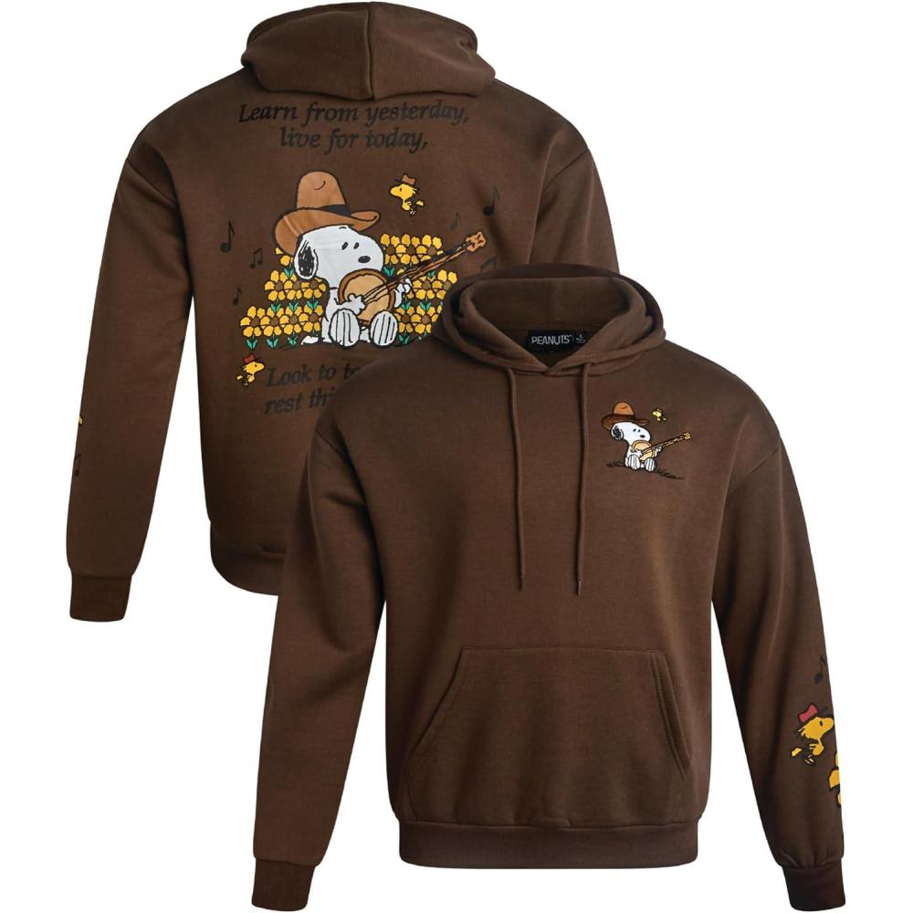 image:imagePeanuts Snoopy Womens and Mens Sweatshirt  Unisex Vintage Pullover Snoopy Sweatshirt Graphic Hoodies for Men and WomenSnoopy Dark Mocha
