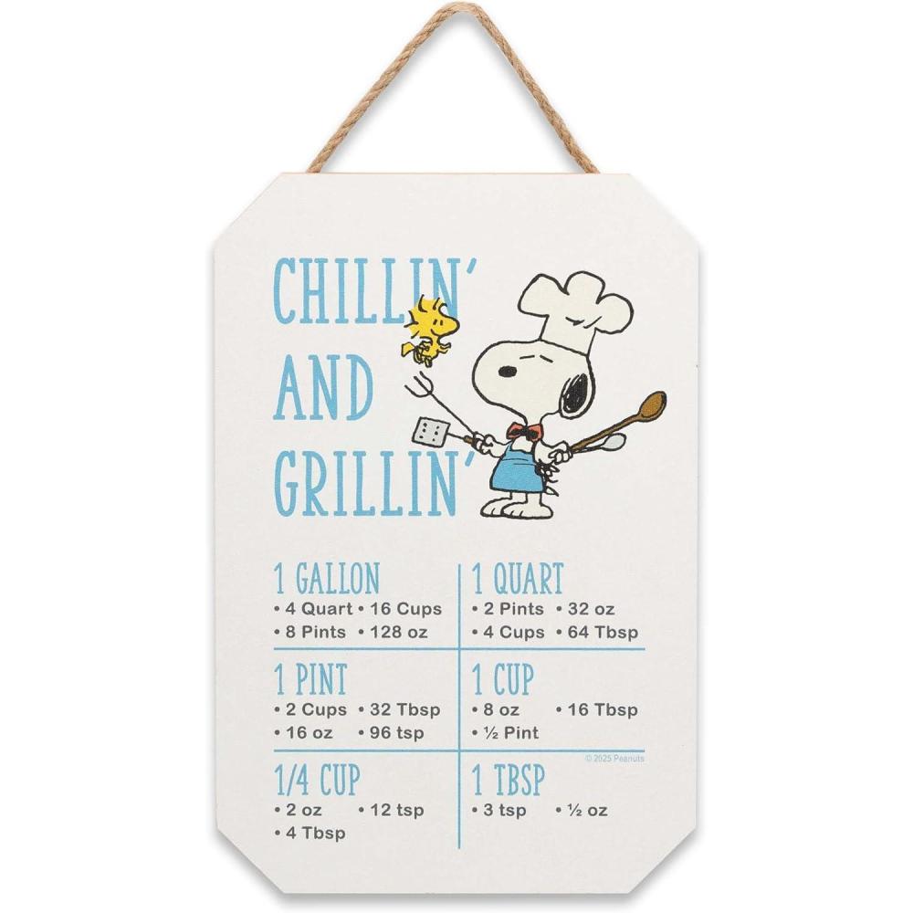 image:imagePeanuts Snoopys Slice Shop Oven Fresh Pizza Hanging Wood Wall Decor  Fun Snoopy Pizza Sign for Kitchen or Dining RoomWhiteLight Blue
