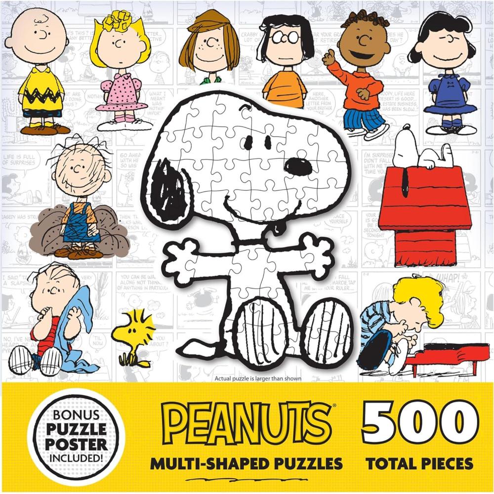 image:imageRoseArt  Mini Shaped Multipack  Peanuts Holiday Friends  500 Piece Jigsaw Puzzle for AdultsPeanuts