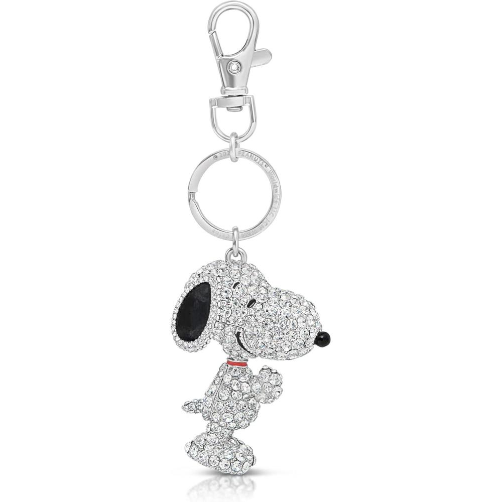 image:imageSALLY ROSE Snoopy Keychain Charms Official License  Pave Crystal Peanuts Bag Charm  Valentines Day Gifts for HerSnoopy