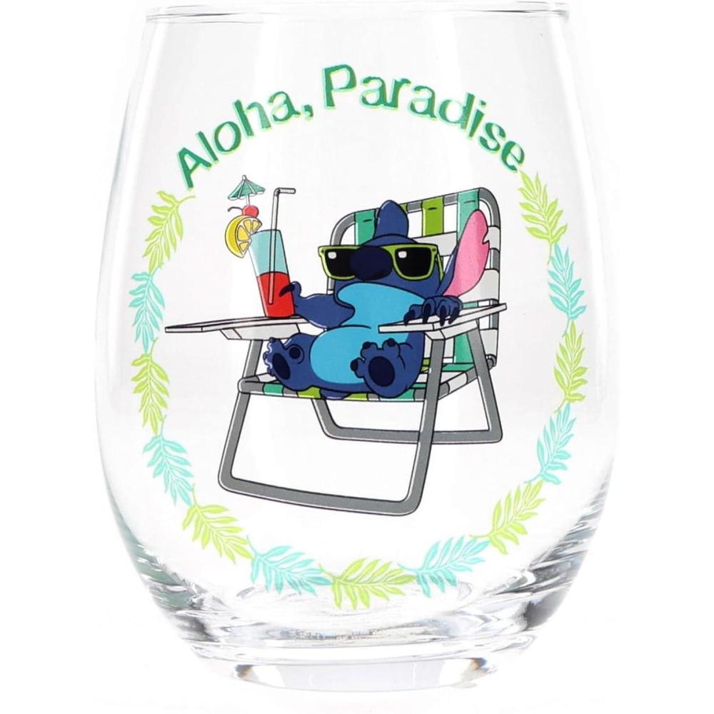 image:imageSilver Buffalo Peanuts Snoopy And Woodstock Chillin Stemless Wine Glass 20 Ounces 1 Count Pack of 1Lilo and Stitch