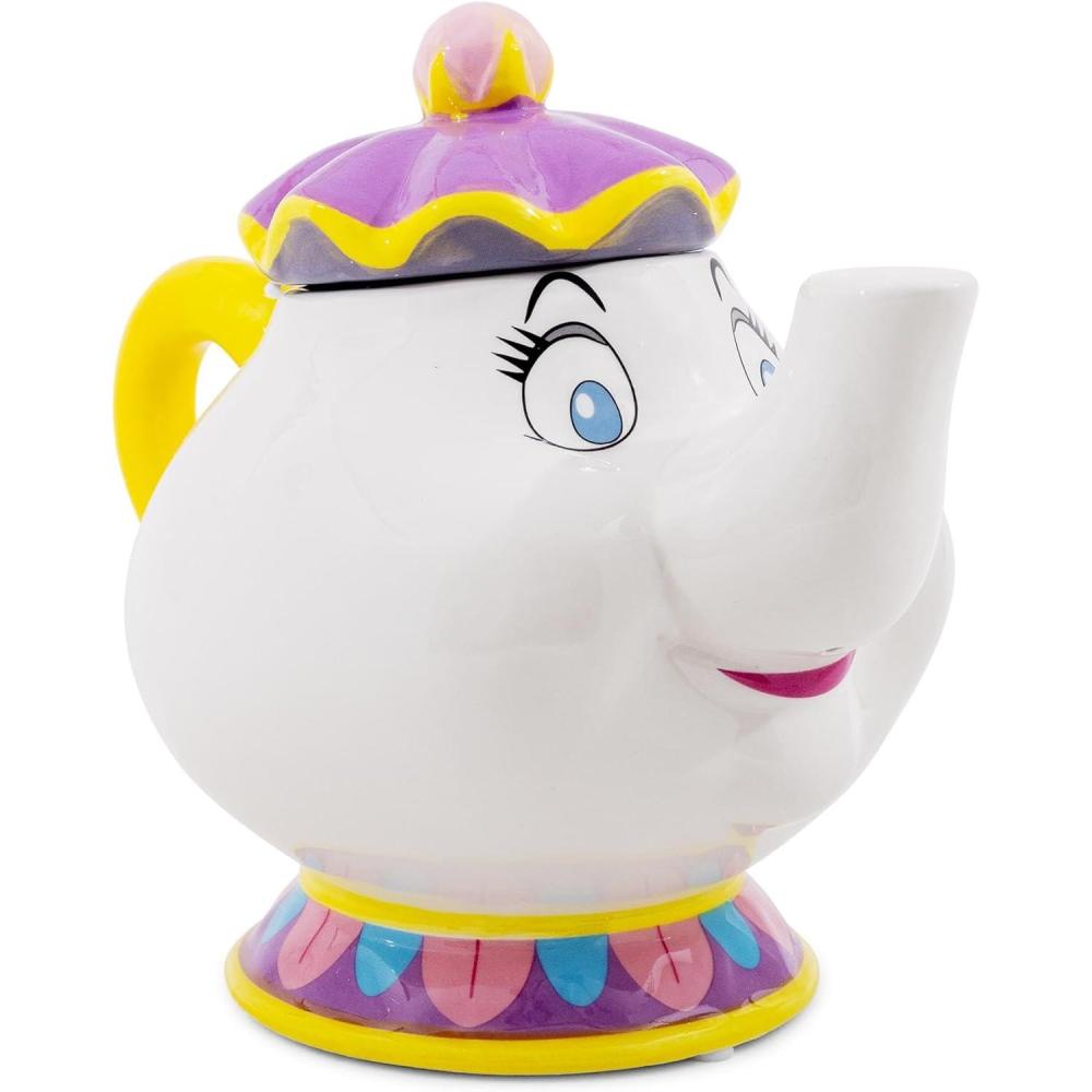 image:imageSilver Buffalo Peanuts Squad Featuring Charlie Brown Snoopy Schroeder Lucy Linus Sally Pigpen Woodstock and Franklin Glass Cookie Snack Candy Jar with Lid SmallMrs Potts Small Ceramic Sculpted