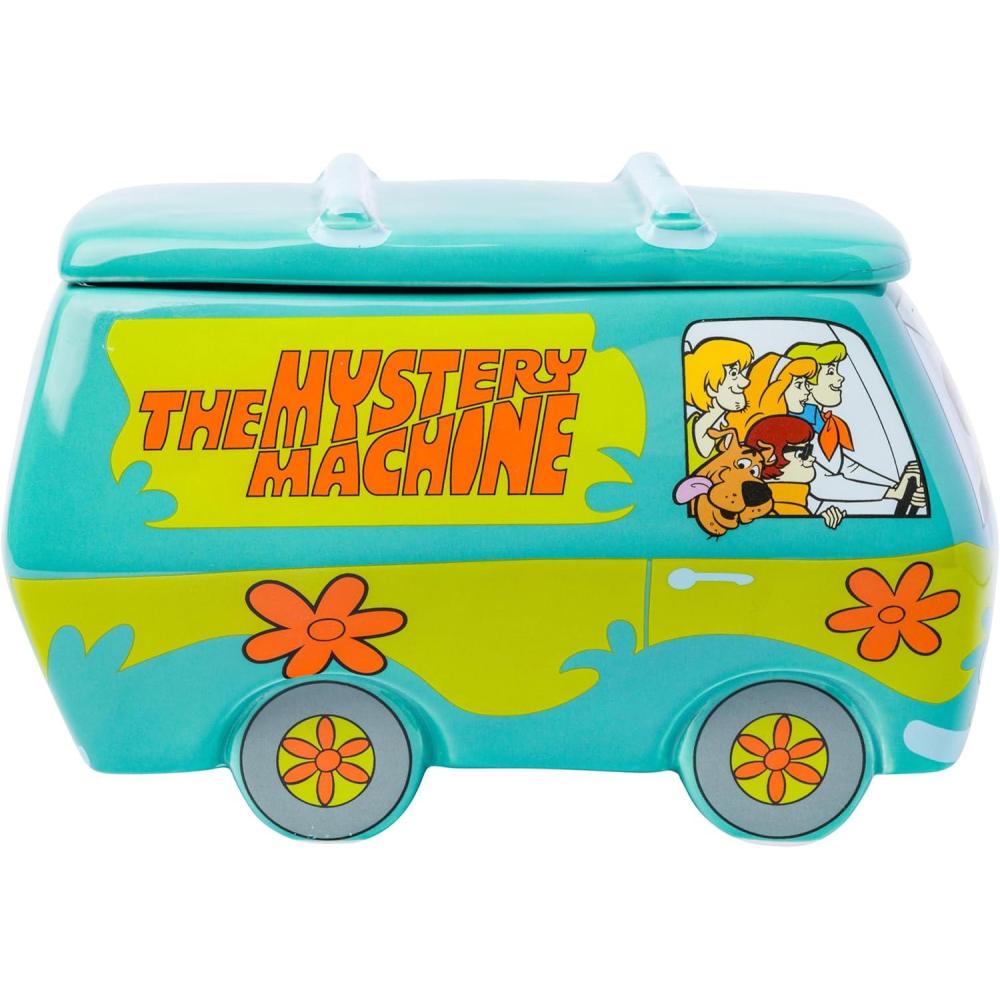 image:imageSilver Buffalo Peanuts Squad Featuring Charlie Brown Snoopy Schroeder Lucy Linus Sally Pigpen Woodstock and Franklin Glass Cookie Snack Candy Jar with Lid SmallScooby Doo Mystery Machine Small Ceramic Sculpted