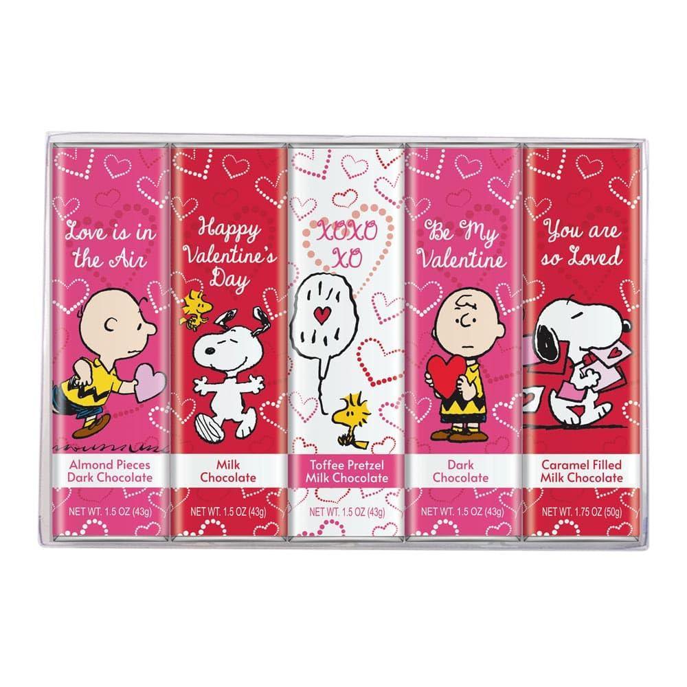 image:imageSnoopy Chocolate Variety Gift Box 5 Gourmet Belgian Chocolate Bars 15oz EachValentines 5 Bar