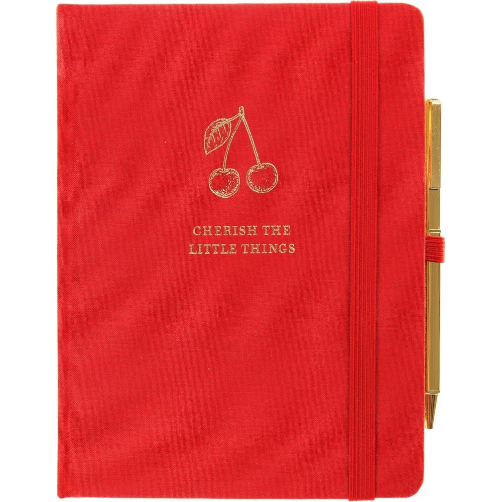 image:imageSnoopy Lined Journal Plus Pen by Graphique Luxe Collection Hardcover Diary Notebook for Writing Gold Foil Embossing 160 Pages 6 x 8Cherry