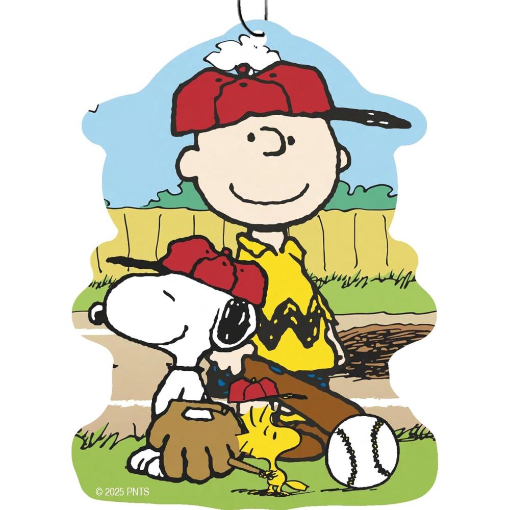 image:imageSpoontiques Peanuts Air Freshener 3pk  Joe Cool Themed Car Interior Accessories amp Essentials Hanging Air Freshener for Cars amp Trucks LongLasting Fragrance New Car ScentPeanuts Baseball