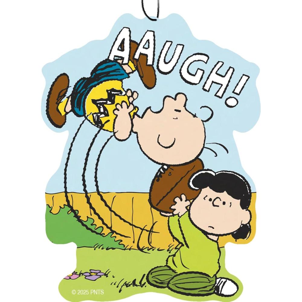 image:imageSpoontiques Peanuts Air Freshener 3pk  Joe Cool Themed Car Interior Accessories amp Essentials Hanging Air Freshener for Cars amp Trucks LongLasting Fragrance New Car ScentPeanuts Football