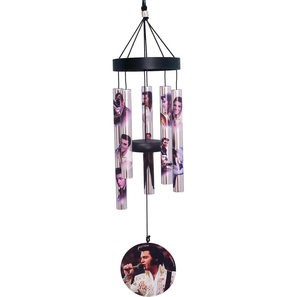 image:imageSpoontiques Peanuts Wind Chime  Outdoor Garden Dcor  Decorative Chimes for Yard Garden Backyard and Patio DecorationElvis Small Uv
