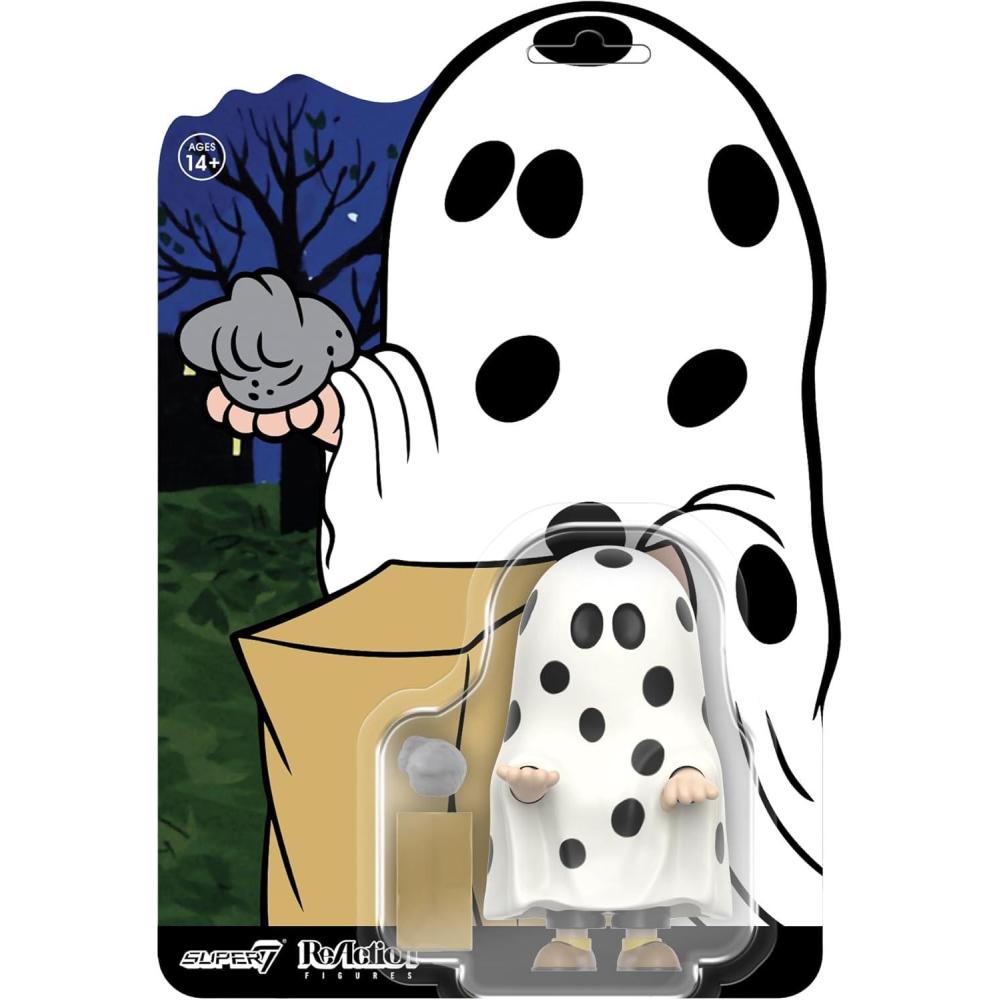 image:imageSuper7 Peanuts Franklin Reaction Figure  375 Peanuts Action Figure Classic Cartoon Collectibles and Retro ToysCharlie Brown Ghost Sheet