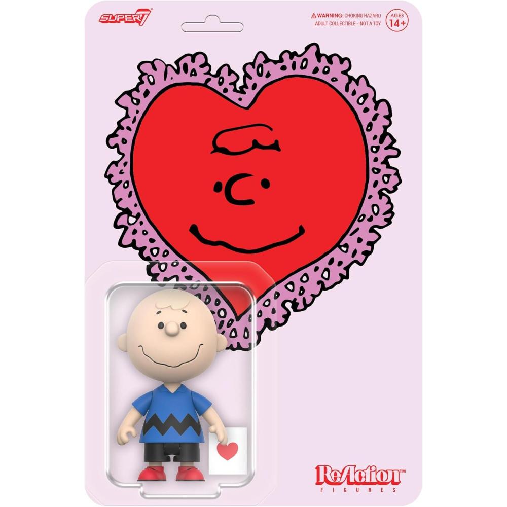 image:imageSuper7 Peanuts Franklin Reaction Figure  375 Peanuts Action Figure Classic Cartoon Collectibles and Retro ToysCharlie Brown Valentine