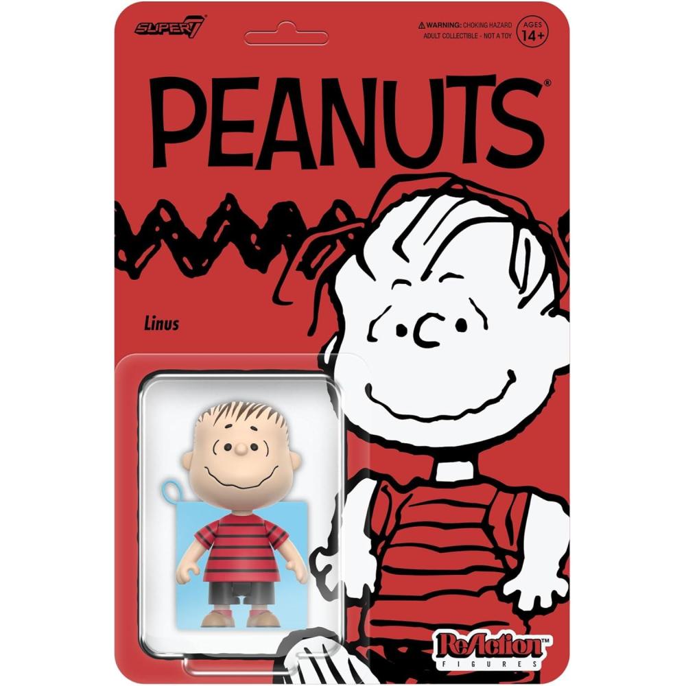 image:imageSuper7 Peanuts Franklin Reaction Figure  375 Peanuts Action Figure Classic Cartoon Collectibles and Retro ToysLinus