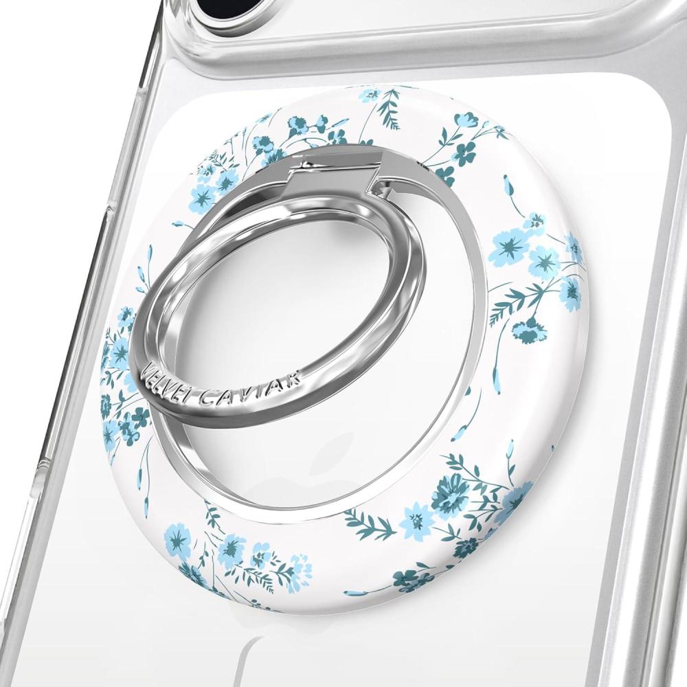 image:imageVELVET CAVIAR Compatible with MagSafe Phone Grip 20  Cute Magnetic Ring Holder  Finger Loop Kickstand  Pop On Accessory for iPhone 17 16 15 14 13 12  Snoopy Be MineFrench Blue Floral
