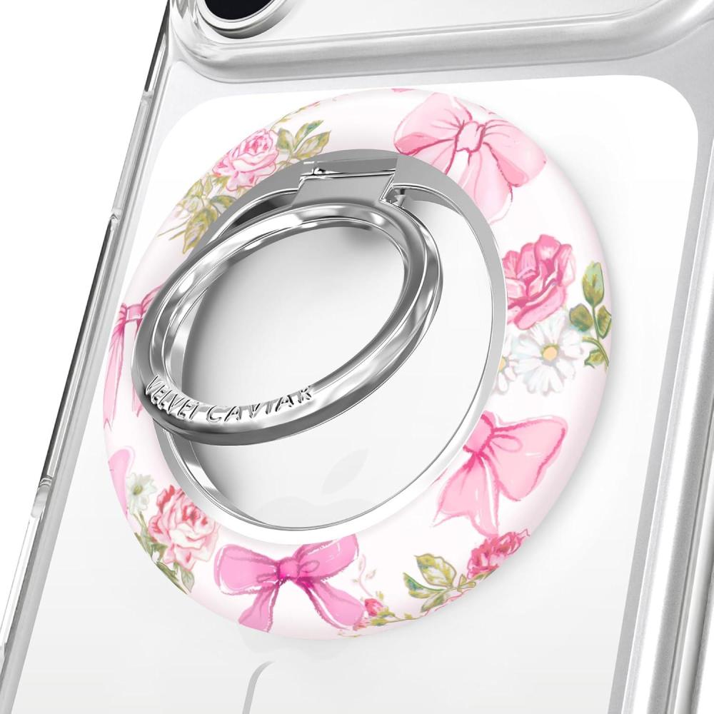 image:imageVELVET CAVIAR Compatible with MagSafe Phone Grip 20  Cute Magnetic Ring Holder  Finger Loop Kickstand  Pop On Accessory for iPhone 17 16 15 14 13 12  Snoopy Be MinePosie Pink Bow