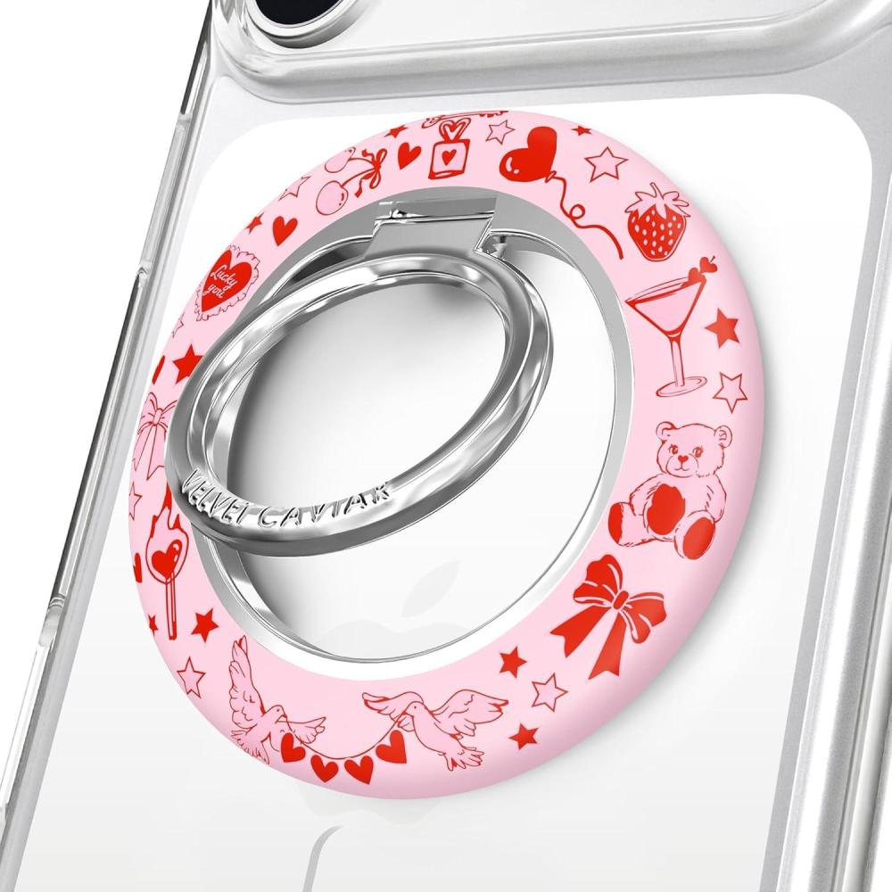 image:imageVELVET CAVIAR Compatible with MagSafe Phone Grip 20  Cute Magnetic Ring Holder  Finger Loop Kickstand  Pop On Accessory for iPhone 17 16 15 14 13 12  Snoopy Be MineBe Mine