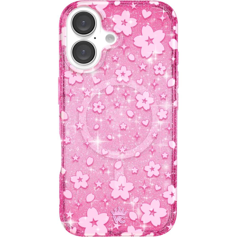 image:imageVELVET CAVIAR x Snoopy Phone Case for iPhone 16 Plus  Compatible with MagSafe 10ft Drop Tested  Pink Snoopy Be MineCherry Blossom Glitter