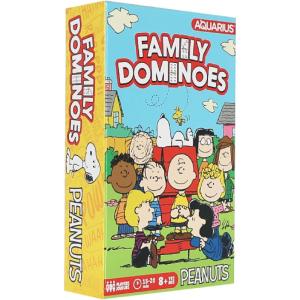 AQUARIUS Peanuts Family Dominoes Game – Snoopy & Friends Classic Domino Set for Kids and Adults – 28 Durable Tiles, Officially Licensed Peanuts Merchandise, Fun Family Game Night Activity