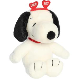 Aurora® Adorable Peanuts® Love On The Mind™ Snoopy Stuffed Animal – Officially Licensed Toys for All Snoopy Fans – Nostalgic Gift for Adults and Birthday Celebrations – White 6 Inches