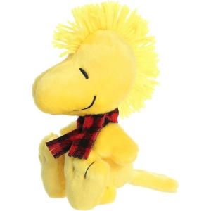 Aurora® Festive Peanuts® Winter Plaid Woodstock Stuffed Animal – Officially Licensed Toys for All Snoopy Fans – Nostalgic Gift for Adults and Birthday Celebrations – Yellow 6 Inches