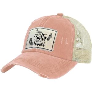 BRIEF INSANITY Vintage Distressed Trucker Hat – Funny Snapback Hat | Unisex Adult Cap(If You’re Going to Be Salty)