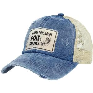 BRIEF INSANITY Vintage Distressed Trucker Hat – Funny Snapback Hat | Unisex Adult Cap(Love a Good Pole Dance)