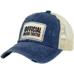 BRIEF INSANITY Vintage Distressed Trucker Hat – Funny Snapback Hat | Unisex Adult Cap(Official Beer Taster)