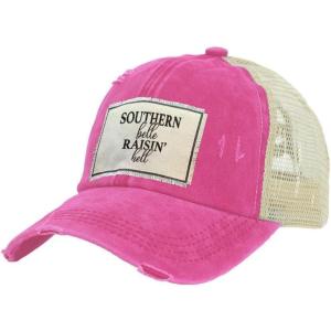 BRIEF INSANITY Vintage Distressed Trucker Hat – Funny Snapback Hat | Unisex Adult Cap(Southern Belle)