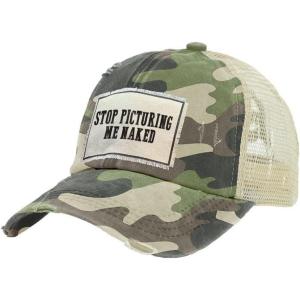 BRIEF INSANITY Vintage Distressed Trucker Hat – Funny Snapback Hat | Unisex Adult Cap(Stop Picturing Me Naked)