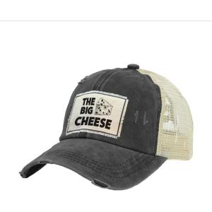 BRIEF INSANITY Vintage Distressed Trucker Hat – Funny Snapback Hat | Unisex Adult Cap(The Big Cheese)