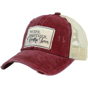 BRIEF INSANITY Vintage Distressed Trucker Hat – Funny Snapback Hat | Unisex Adult Cap(Wife  Mother  Vodka Lover)