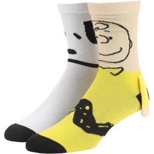 Bioworld Peanuts Snoopy and Charlie Brown Holding Hands Womens Casual Crew Sock
