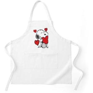 CafePress Snoopy Hearts Kitchen Apron with Pockets, Grilling Apron, Baking Apron(White)