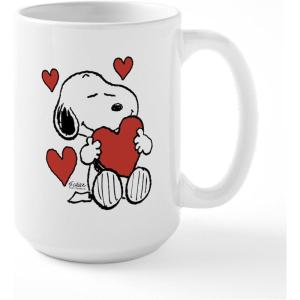 CafePress Snoopy Valentine’s Day 15 oz (444 ml) Ceramic Coffee Mug(White)