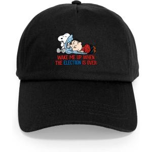 CafePress Snoopy and Woodstock Mummies Adjustable Baseball Cap(Black – Snoopy Wake Me Up Cap)