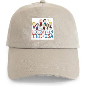 CafePress Snoopy and Woodstock Mummies Adjustable Baseball Cap(Khaki – Hooray in the Usa Cap)