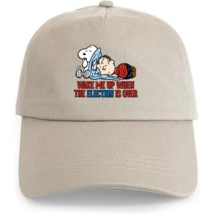 CafePress Snoopy and Woodstock Mummies Adjustable Baseball Cap(Khaki – Snoopy Wake Me Up Cap)