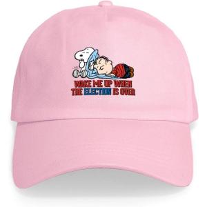 CafePress Snoopy and Woodstock Mummies Adjustable Baseball Cap(Pink – Snoopy Wake Me Up Cap)