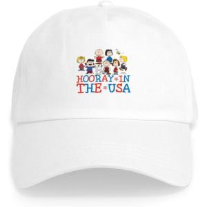 CafePress Snoopy and Woodstock Mummies Adjustable Baseball Cap(White – Hooray in the Usa Cap)
