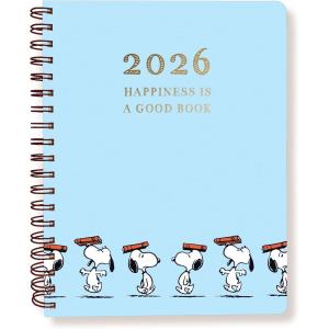 Graphique 2026 Spiral Vegan Leather Planner | 18 Month Organizer July 2025 – Dec. 2026 | Weekly & Monthly Spreads | To-Do & Note List | Reminder Stickers | Peanuts – Happiness Is | 8 x 10(Happiness Is)