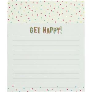 Graphique Peanuts Gang Jotter Notepad, Pad of Paper w/ 250 Tearable Ruled Pages Featuring Cute Snoopy and Gang Design, Great for Kitchen Counters, Nightstands, Desks, and More, 4.5″ x 5.5″ x 1″(Get Happy)
