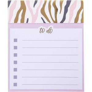 Graphique Peanuts Gang Jotter Notepad, Pad of Paper w/ 250 Tearable Ruled Pages Featuring Cute Snoopy and Gang Design, Great for Kitchen Counters, Nightstands, Desks, and More, 4.5″ x 5.5″ x 1″(Pink Navy Zebra)